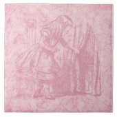 Alice in Wonderland Alice vindt de deur van Floral Tegeltje (Voorkant)