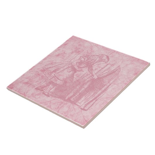 Alice in Wonderland Alice vindt de deur van Floral Tegeltje (Zijkant)