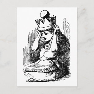  Alice in Wonderland, Alice w Queen's Crown Briefkaart