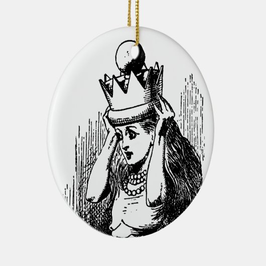  Alice in Wonderland, Alice w Queen's Crown Keramisch Ornament (Rechts)