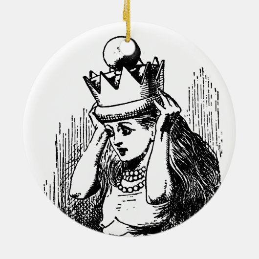  Alice in Wonderland, Alice w Queen's Crown Keramisch Ornament (Achterkant)