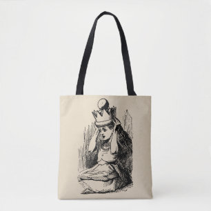  Alice in Wonderland, Alice w Queen's Crown Tote Bag