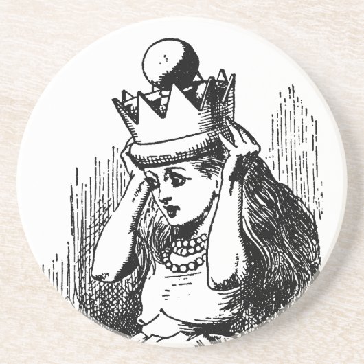 Alice in Wonderland, Alice w Queen's Crown Zandsteen Onderzetter (Voorkant)