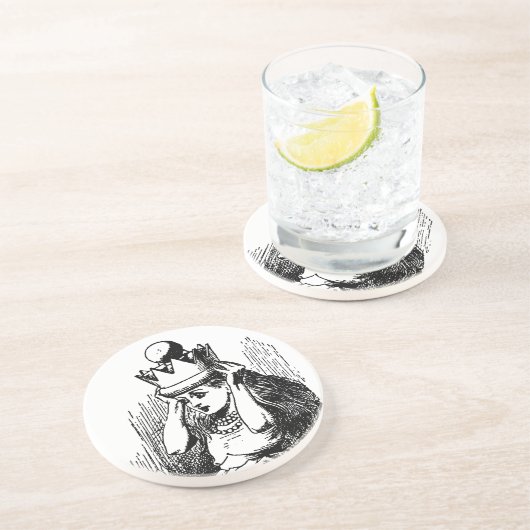  Alice in Wonderland, Alice w Queen's Crown Zandsteen Onderzetter (Zijkant)