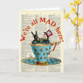 Alice in Wonderland All Mad Old Dictionary Page Kaart (Gele Bloem)