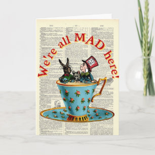 Alice in Wonderland All Mad Old Dictionary Page Kaart