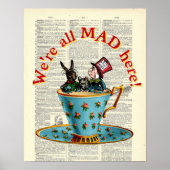 Alice in Wonderland All Mad Old Dictionary Page Poster (Voorkant)