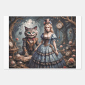 Alice in Wonderland and Cheshire Cat - Decoupage  Inpakpapier Vel (Voorkant)