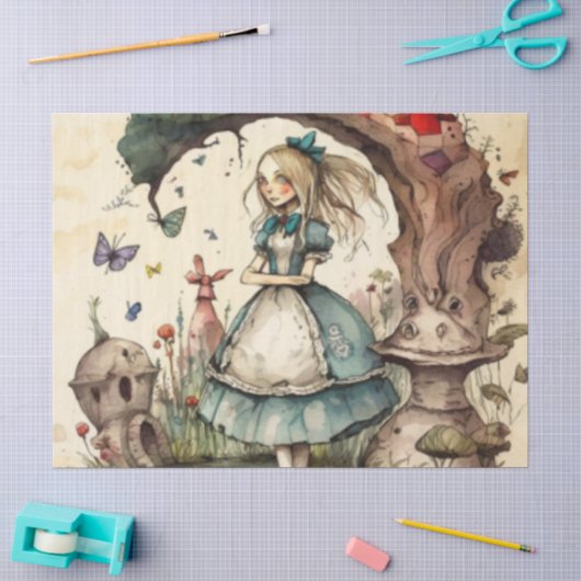 Alice in Wonderland Antiek  Tissuepapier (Craft)