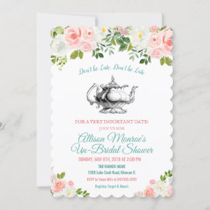 Alice in Wonderland Antieke Theepot Uitnodiging
