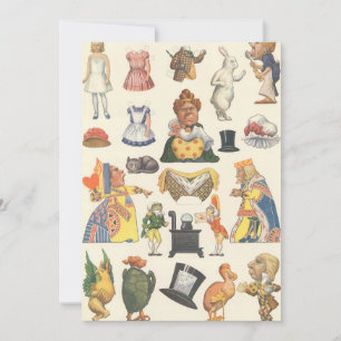 Alice in Wonderland, antieke Victoriaanse papieren