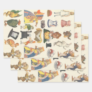 Alice in Wonderland, antieke Victoriaanse papieren Inpakpapier Vel