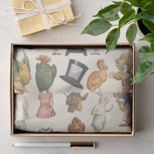 Alice in Wonderland, antieke Victoriaanse papieren Tissuepapier