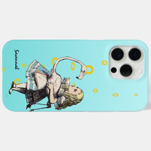 Alice in Wonderland Aqua Flamingo Case-Mate iPhone Case (Achterkant (horizontaal))