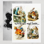 Alice in Wonderland Art|gift voor konijnenliefhebb Menu (Voorkant / Achterkant)