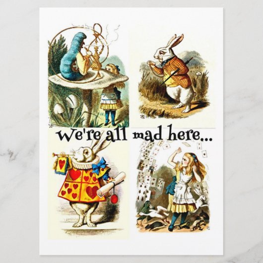 Alice in Wonderland Art|gift voor konijnenliefhebb Menu (Voorkant)