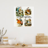 Alice in Wonderland Art|gift voor konijnenliefhebb Poster (Keuken)