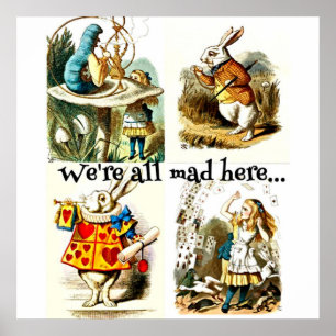 Alice in Wonderland Art gift voor konijnenliefhebb Poster