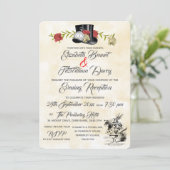 Alice in Wonderland Avonduitnodiging Kaart (Staand voorkant)