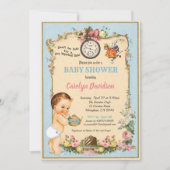 Alice in Wonderland Baby Boy Shower blue Kaart (Voorkant)