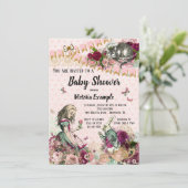 Alice in Wonderland Baby Douche Uitnodigingen (Staand voorkant)