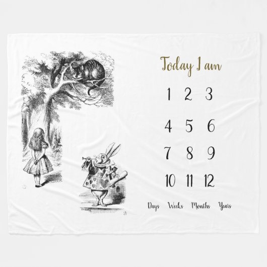 Alice in wonderland - Baby eerste jaar    Fleece Deken (Voorkant (Horizontaal))