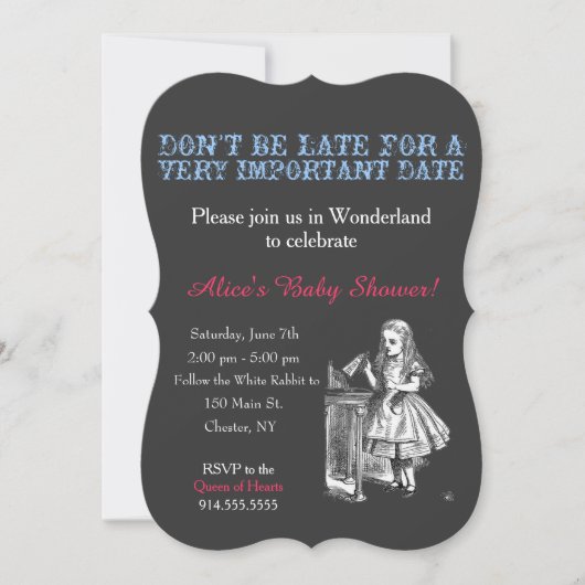 Alice in Wonderland baby shower aangepaste vintage Kaart (Voorkant)