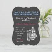 Alice in Wonderland baby shower aangepaste vintage Kaart (Staand voorkant)