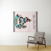 Alice in Wonderland Baby shower Achtergrond Wandkleed (In Situ (horizontaal))