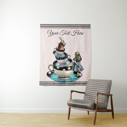 Alice in Wonderland Baby shower Achtergrond Wandkleed (In situ)