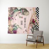 Alice in Wonderland Baby shower Backdrop Banner Wandkleed (In Situ (horizontaal))