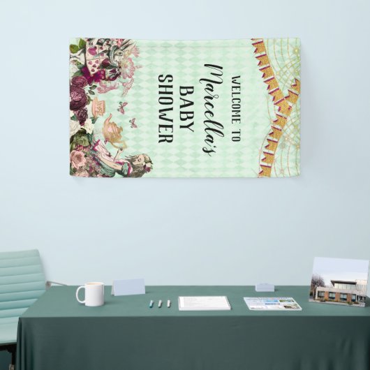 Alice in Wonderland Baby shower Banner (Beurs)