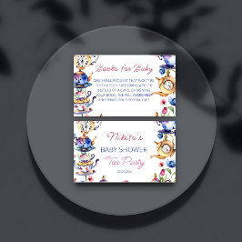 Alice in wonderland baby shower boeken voor baby informatiekaartje