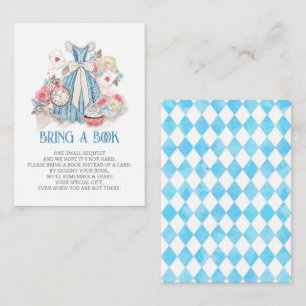 Alice in Wonderland Baby shower Breng een boek Informatiekaartje