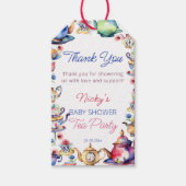Alice in wonderland baby shower dank je wel voor cadeaulabel (Voorkant)