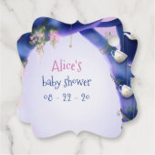 Alice in Wonderland, baby shower dank u Bedankjes Labels (Achterkant)
