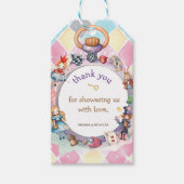 Alice in wonderland baby shower dank u cadeaulabel (Voorkant)