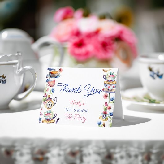 Alice in wonderland baby shower dank u kaart