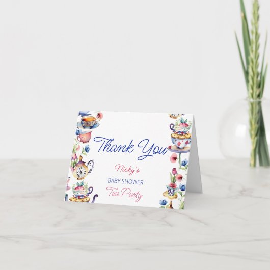 Alice in wonderland baby shower dank u kaart (Voorkant)