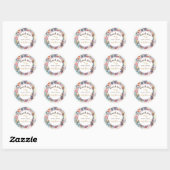 Alice in wonderland baby shower dank u ronde sticker (Vel)