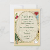 Alice in Wonderland Baby shower Dank u wel Bedankkaart (Achterkant)