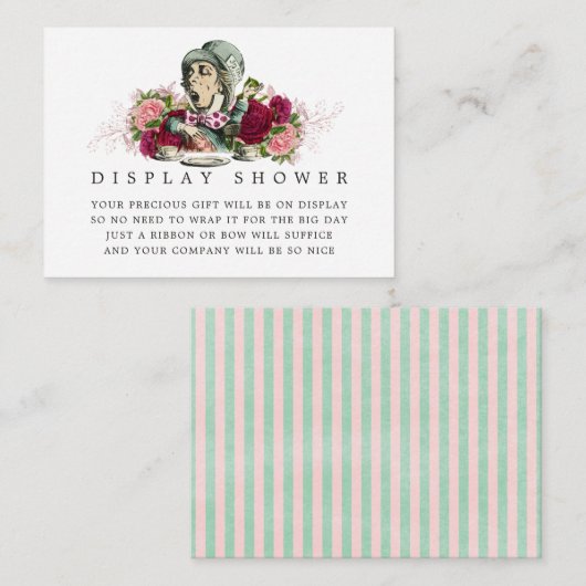 Alice in Wonderland Baby shower Display Shower Informatiekaartje (Voorkant / Achterkant)