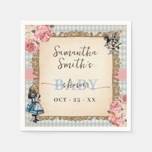 Alice in Wonderland Baby Shower Feestdecoratie Servet