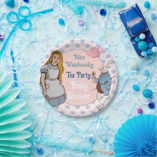 Alice in Wonderland Baby shower Girl Papieren Bordje (Feest)