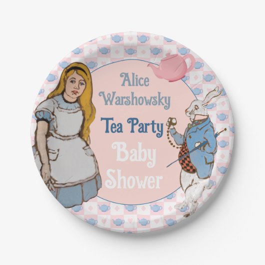  Alice in Wonderland Baby shower Girl Papieren Bordje