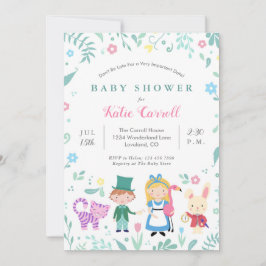 Alice in Wonderland Baby Shower Invitaties | Roze Kaart