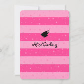 Alice in Wonderland Baby Shower Invitaties | Roze Kaart (Achterkant)