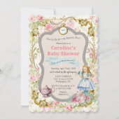 Alice in Wonderland Baby shower Invitation Kaart (Voorkant)