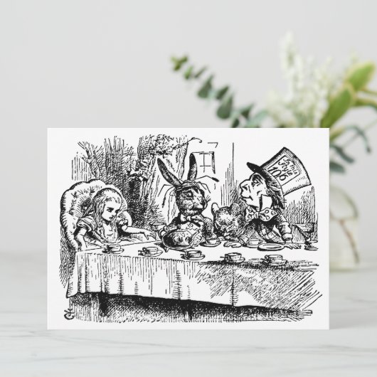 Alice in Wonderland Baby shower Invitation Kaart (Staand voorkant)