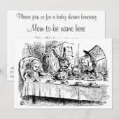 Alice in Wonderland Baby shower Invitation Kaart (Voorkant / Achterkant)